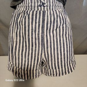 Universal Thread High Waist Blue and White Striped Shorts
